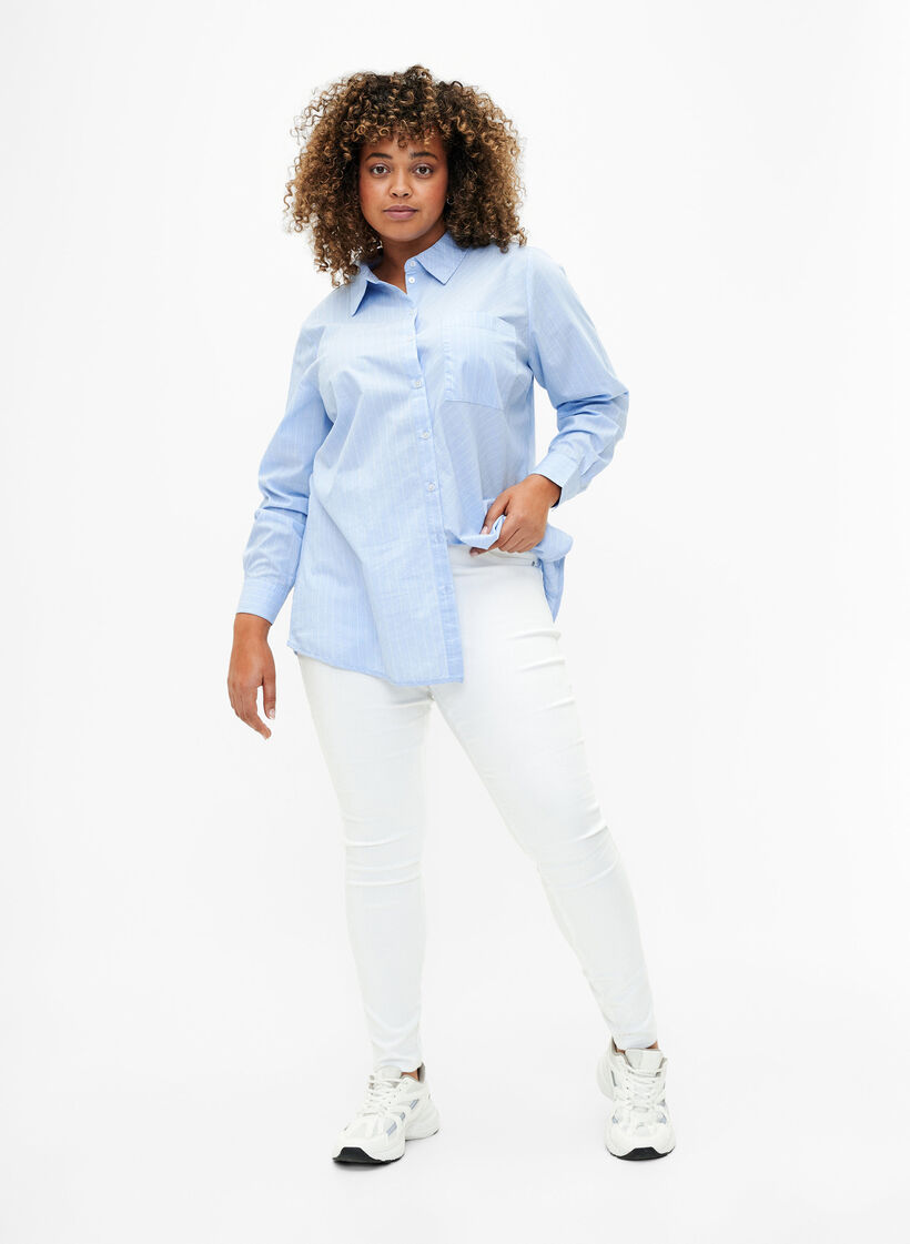 Jeggings mit hoher Taille, Wei&szlig;, Model image number 0