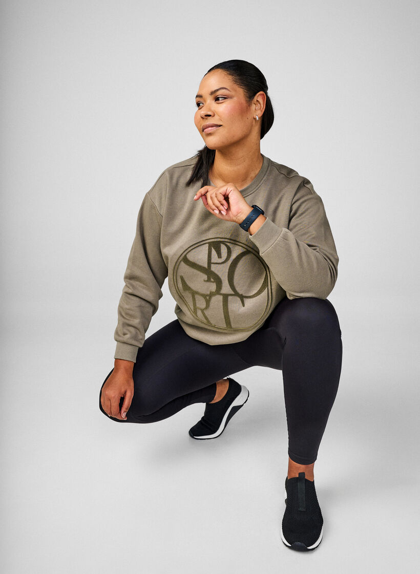 Sweatshirt mit Print, Walnut, Image image number 0