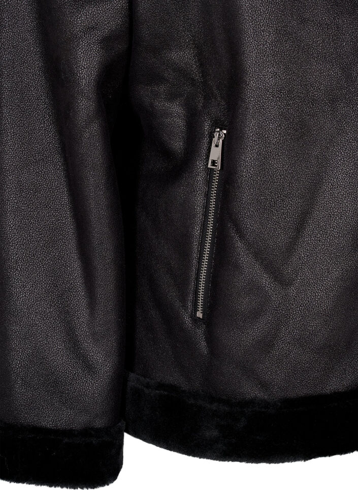 Pilotenjacke aus Kunstleder, Black, Packshot image number 2