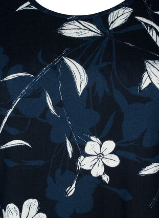  Bluse mit Blumenmuster und langen Ärmeln, Navy B. Flower AOP, Packshot image number 2