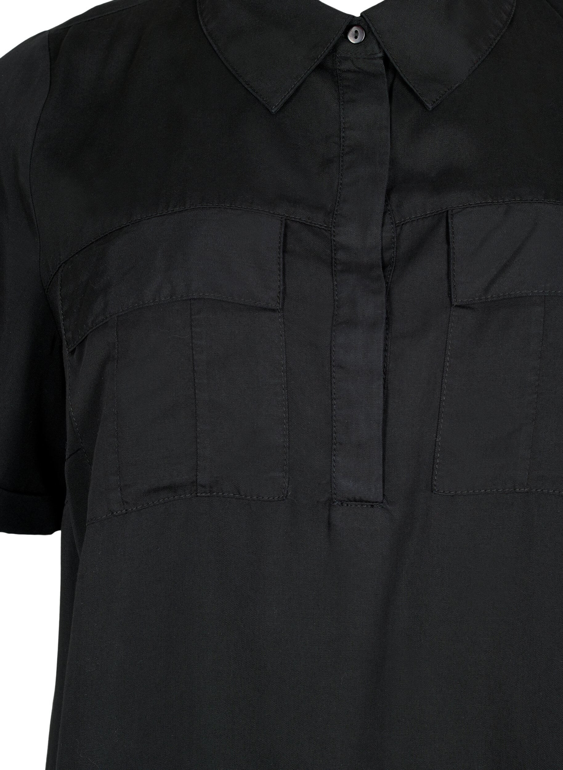 ZizziKurz&auml;rmelige Tunika aus Lyocell (TENCEL&trade;), Black, Packshot image number 2