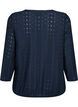 Bluse mit Anglaise-Stickerei und 7/8-Ärmeln, Navy Blazer, Packshot image number 1