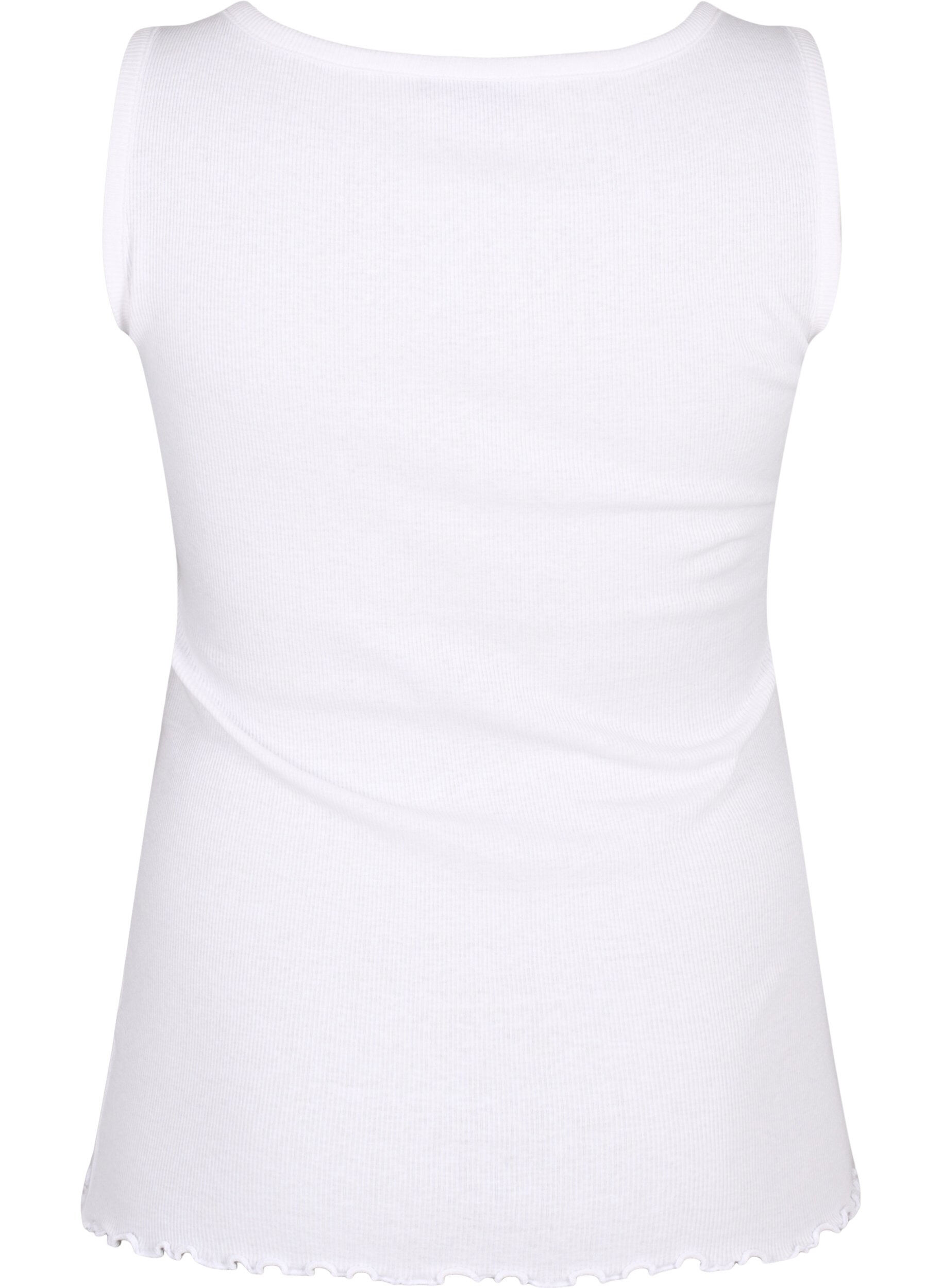 ZizziGeripptes Tanktop mit Kn&ouml;pfen, Bright White, Packshot image number 1