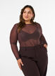 Bluse aus Mesh mit Print, Braun, Model image number 0