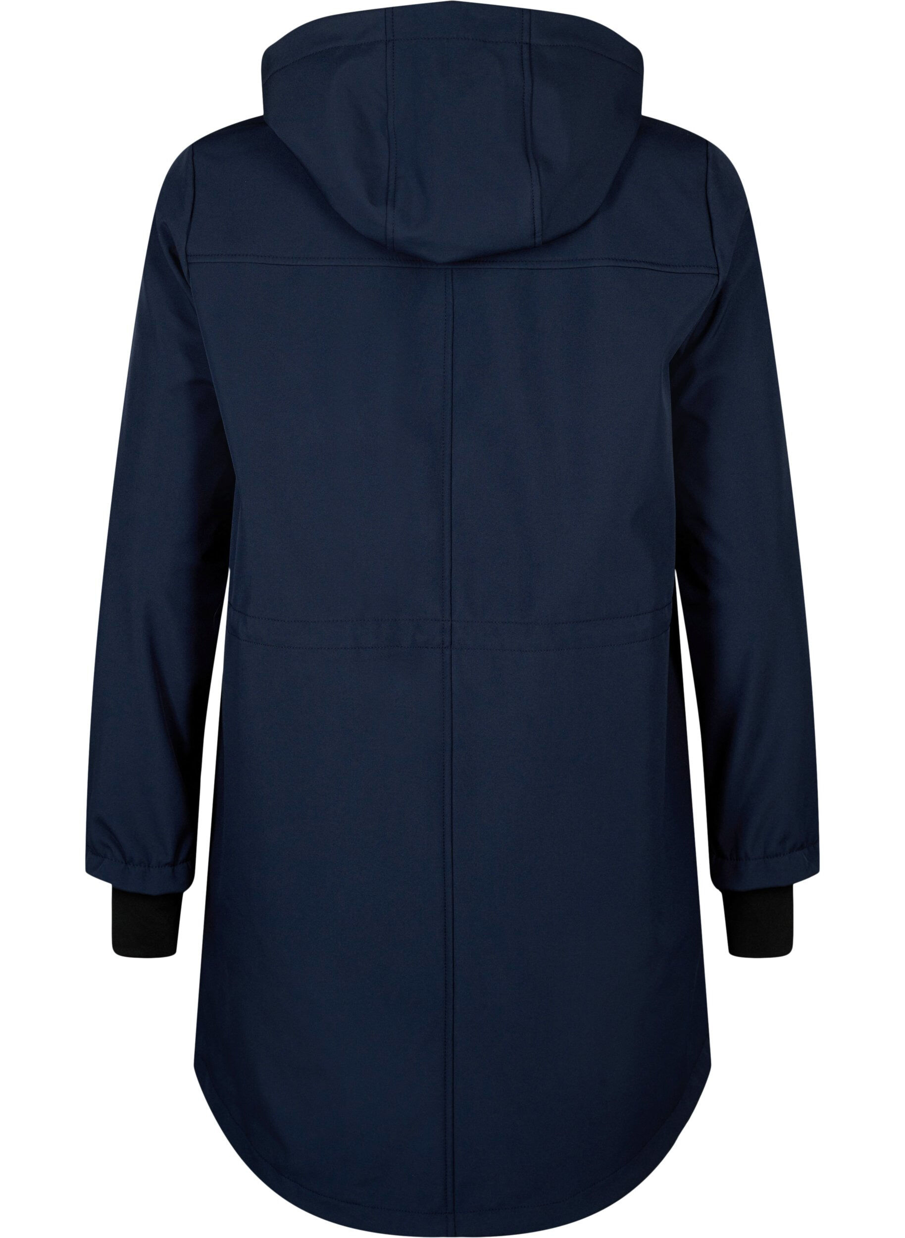 ZizziSoftshell-Jacke mit abnehmbarer Kapuze, Blau, Packshot image number 1