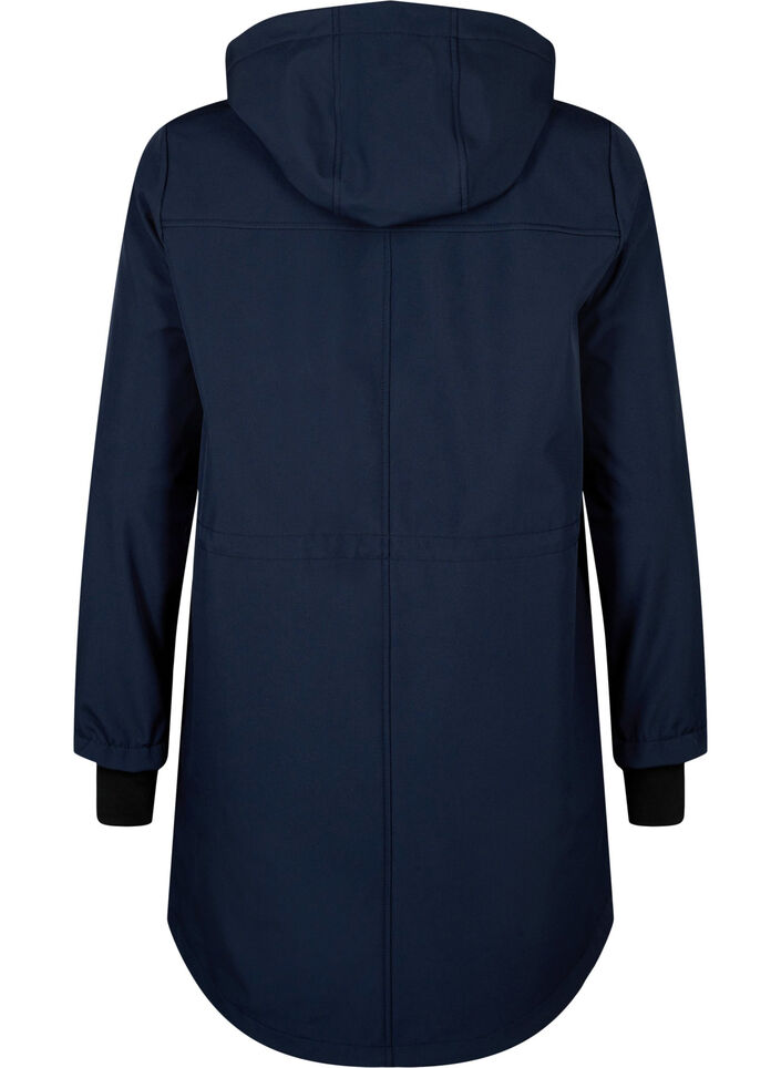 Softshell-Jacke mit abnehmbarer Kapuze, Blau, Packshot image number 1