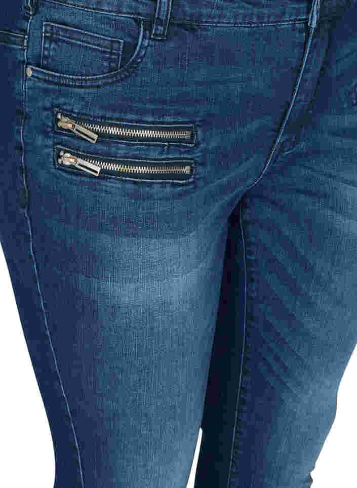 Sanna Jeans mit Reißverschlussdetails, Blue denim, Packshot image number 2