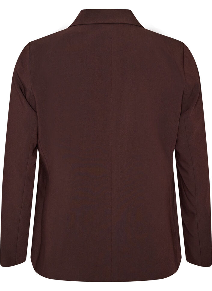 Klassischer Blazer mit 1-Knopf-Verschluss, Braun, Packshot image number 1