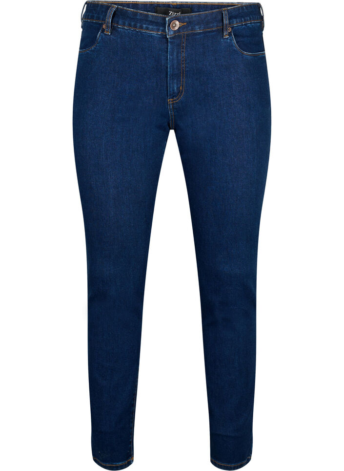 Slim Fit Emily Jeans mit normaler Taille, Dark blue, Packshot image number 0