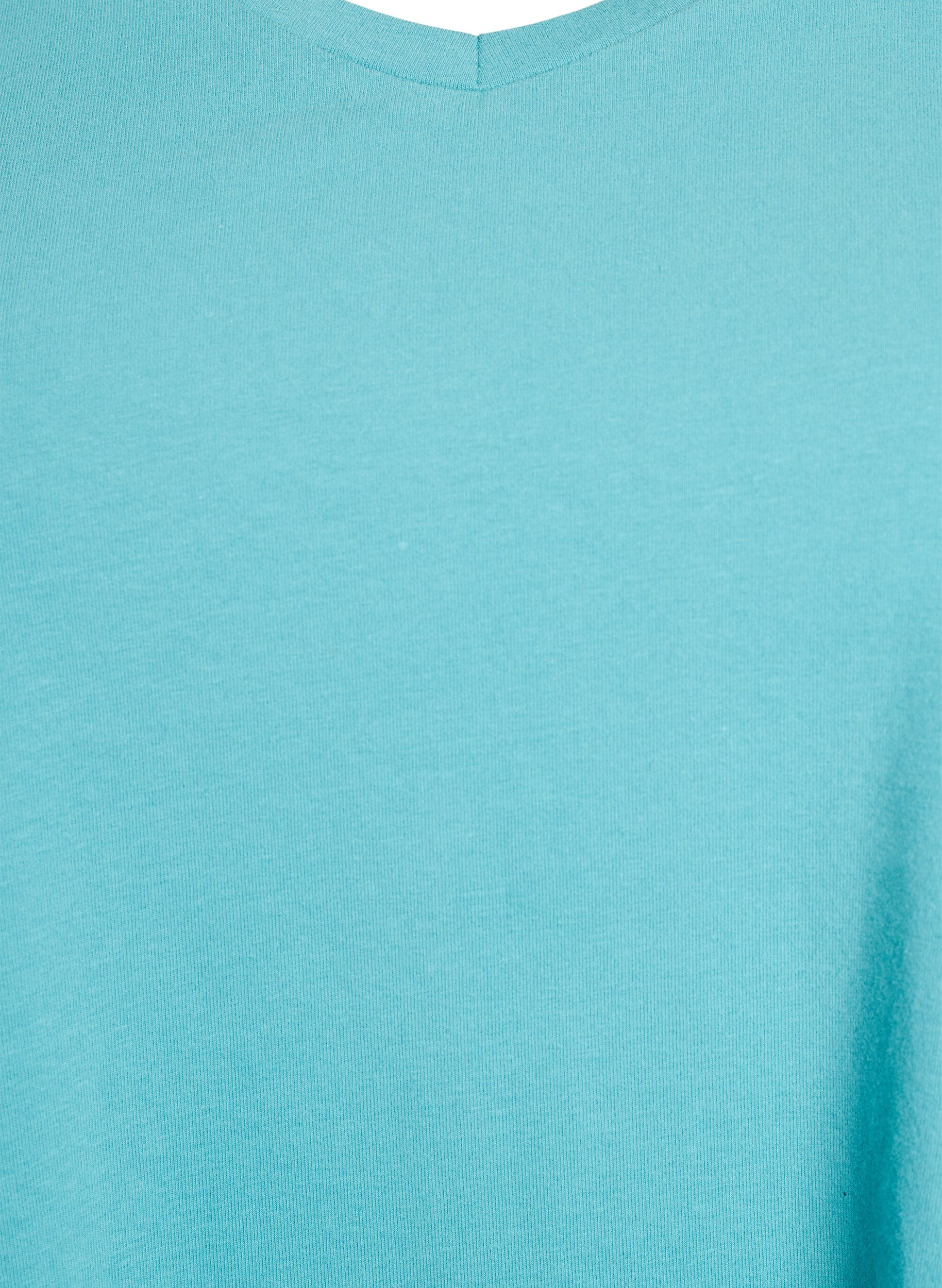 ZizziEinfarbiges basic T-Shirt aus Baumwolle, Blau, Packshot image number 2
