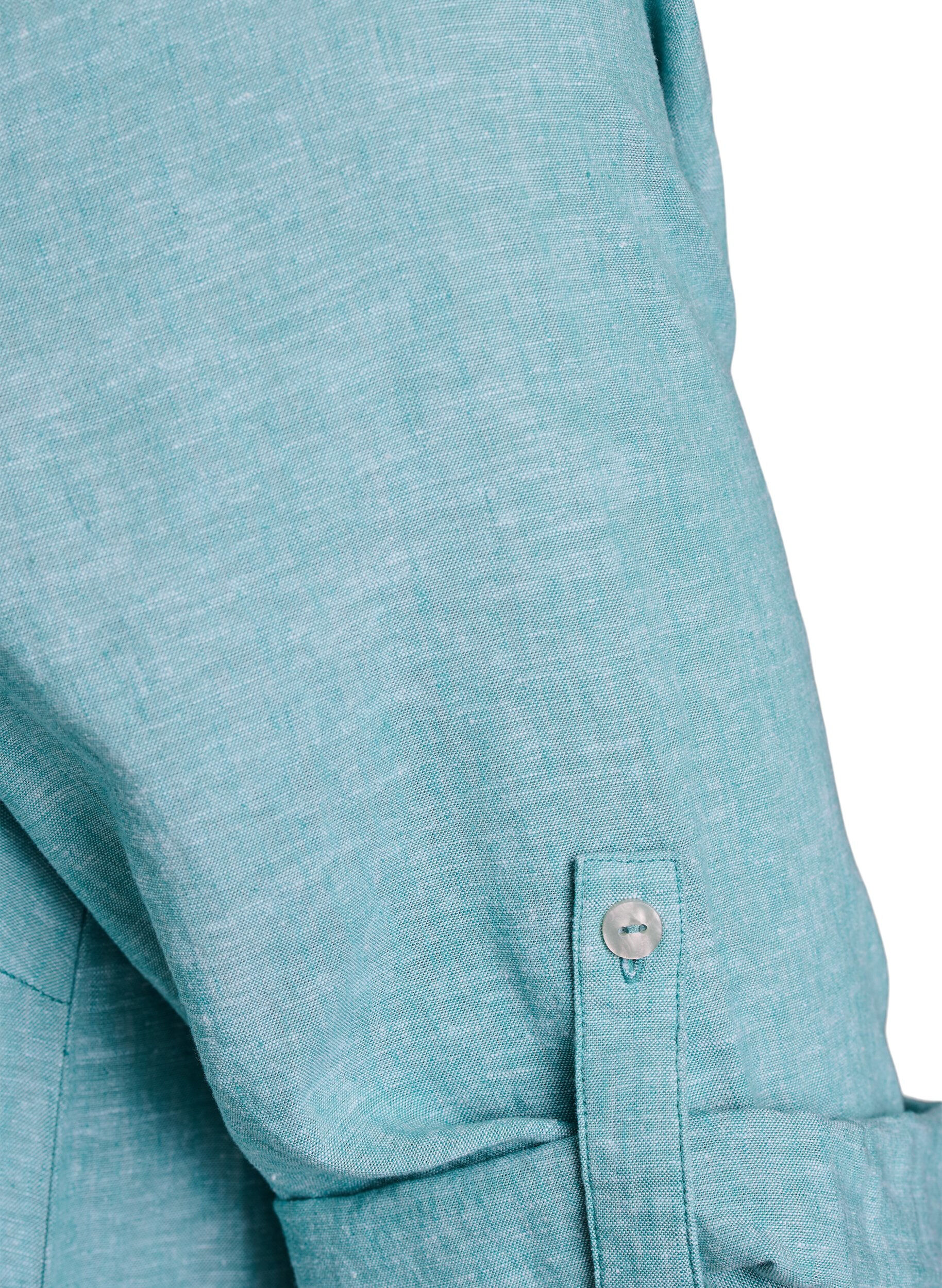 ZizziTunika aus Leinen und Viskose mit A-Linie, Gr&uuml;n, Packshot image number 3