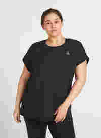 Einfarbiges Trainings-T-Shirt, Black, Model