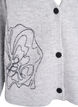 Strickjacke mit V-Ausschnitt und aufgestickten Blumen, Grau, Packshot image number 2
