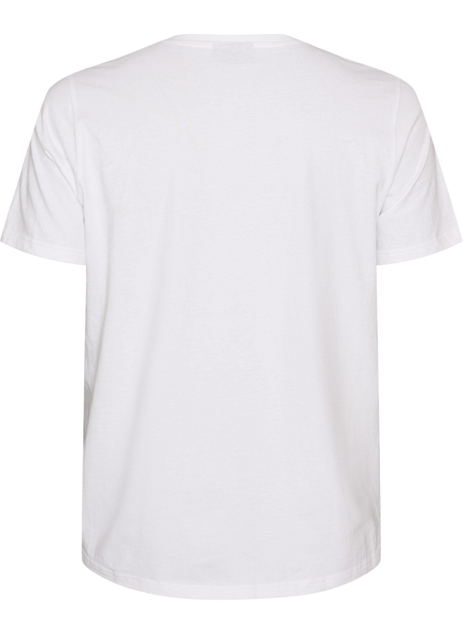 ZizziT-Shirt aus Bio-Baumwolle mit Frontprint, Wei&szlig;, Packshot image number 1