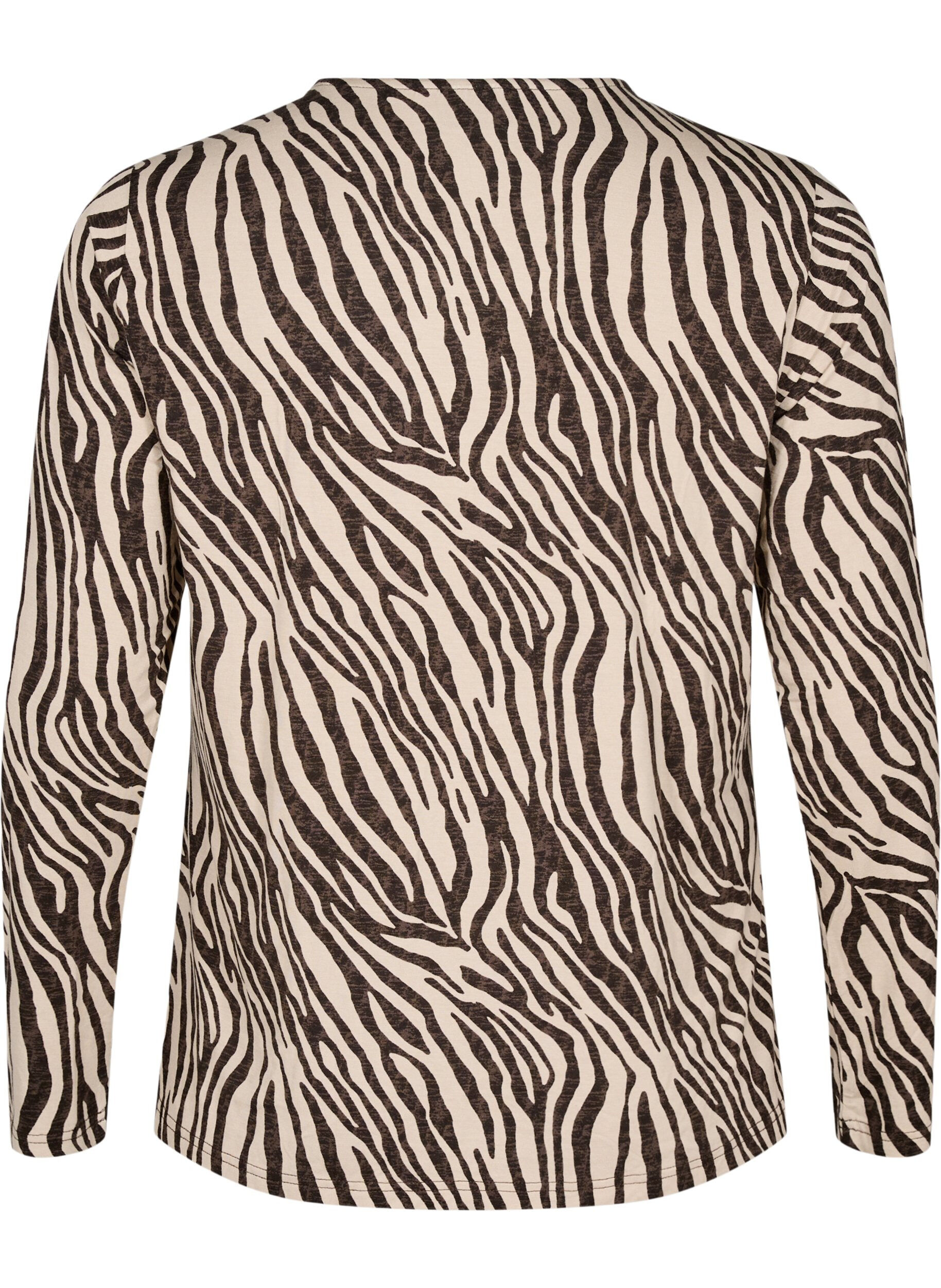 ZizziLang&auml;rmlige Bluse mit Zebraprint, Braun, Packshot image number 1