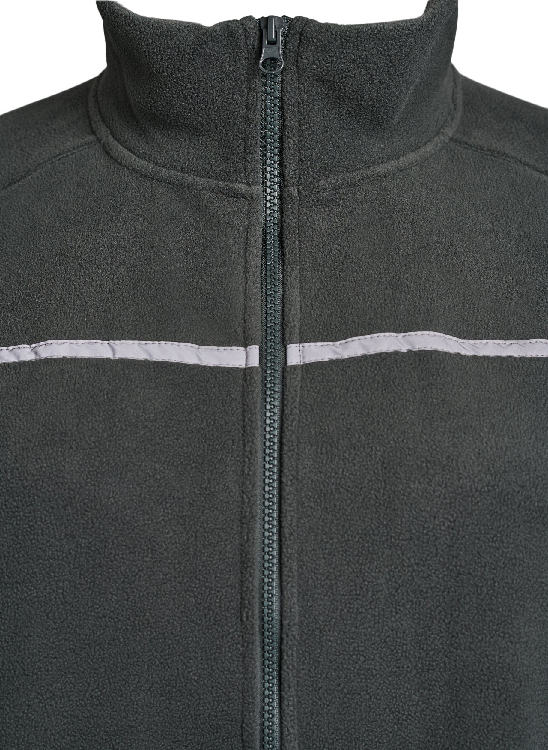 ZizziFleecejacke mit Rei&szlig;verschluss und Reflektorband , Gr&uuml;n, Packshot image number 2