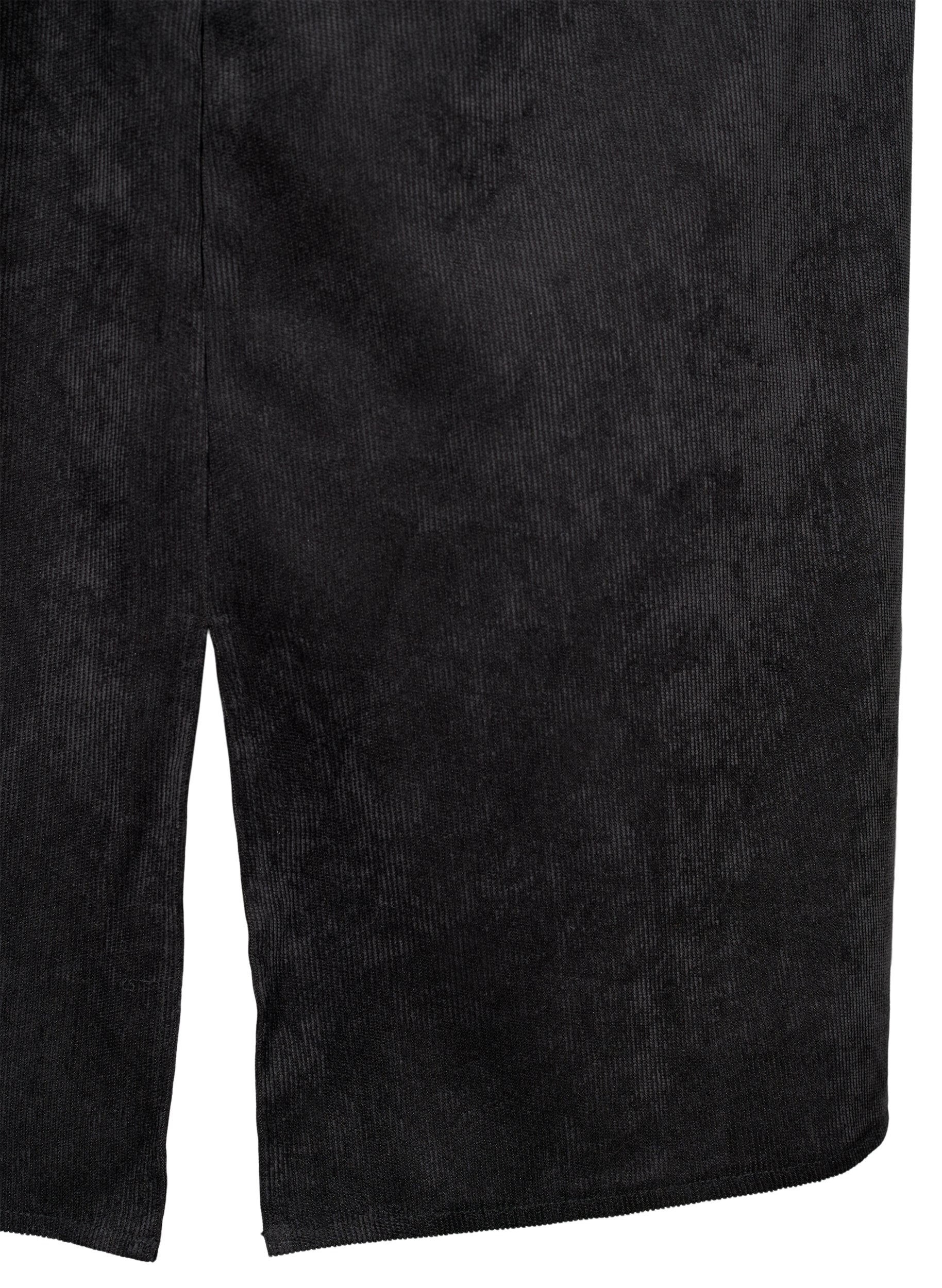 ZizziKordkleid mit 3/4 &Auml;rmeln und Kn&ouml;pfen, Black, Packshot image number 2