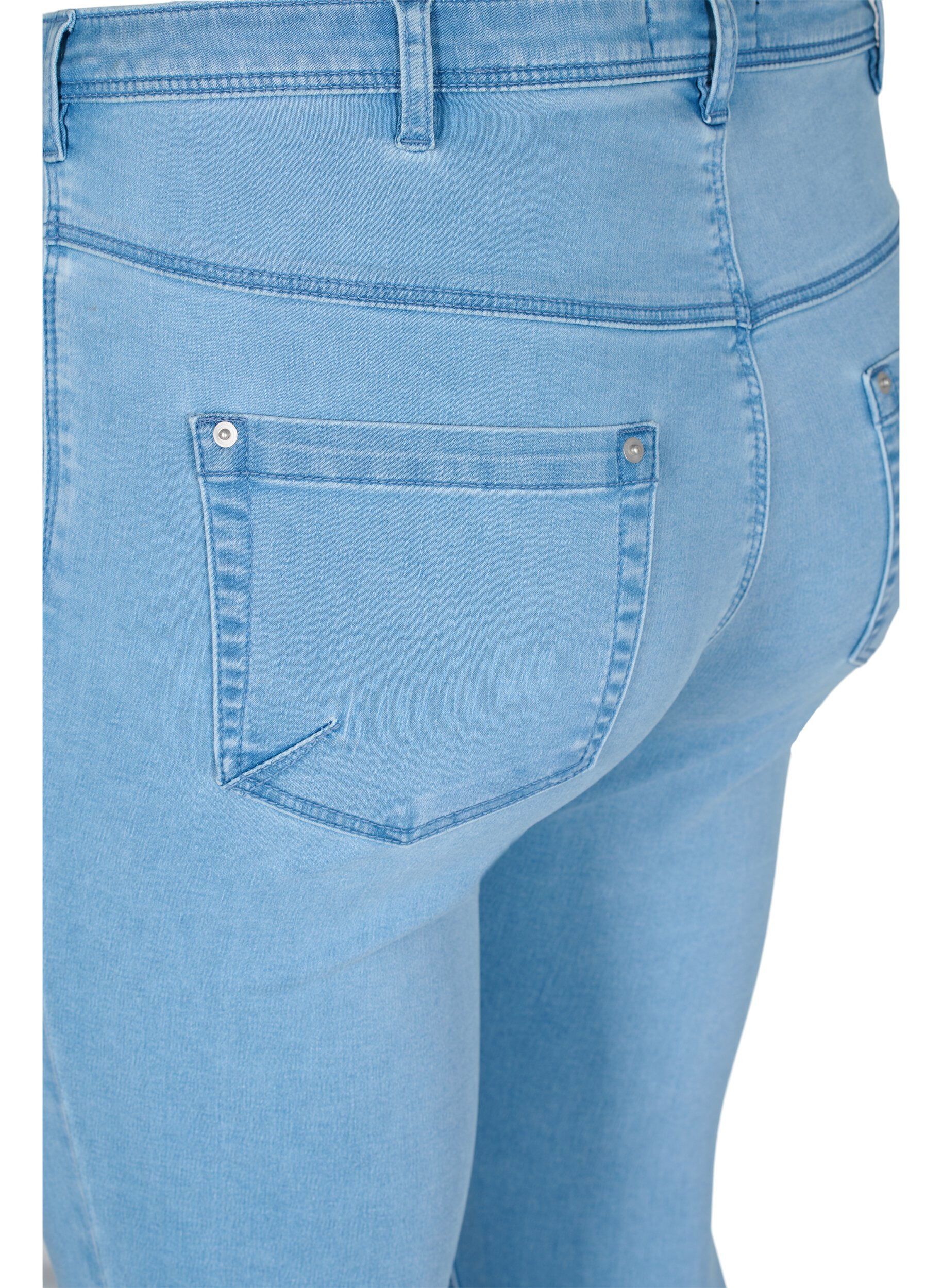ZizziCropped Amy Jeans mit Rei&szlig;verschluss, Blau, Packshot image number 3