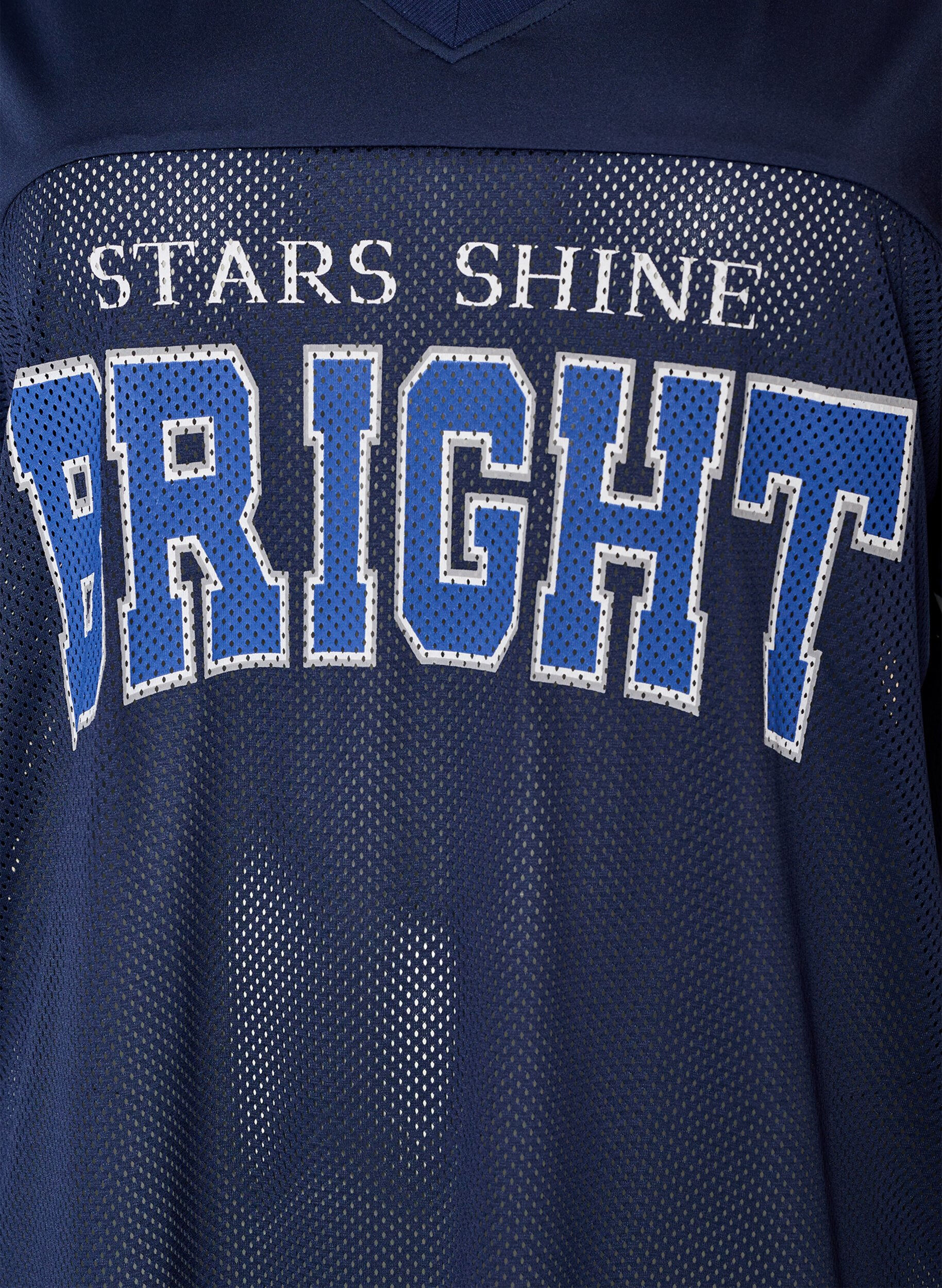 ZizziTrainingsshirt mit V-Ausschnitt und Frontprint, Blau, Packshot image number 2