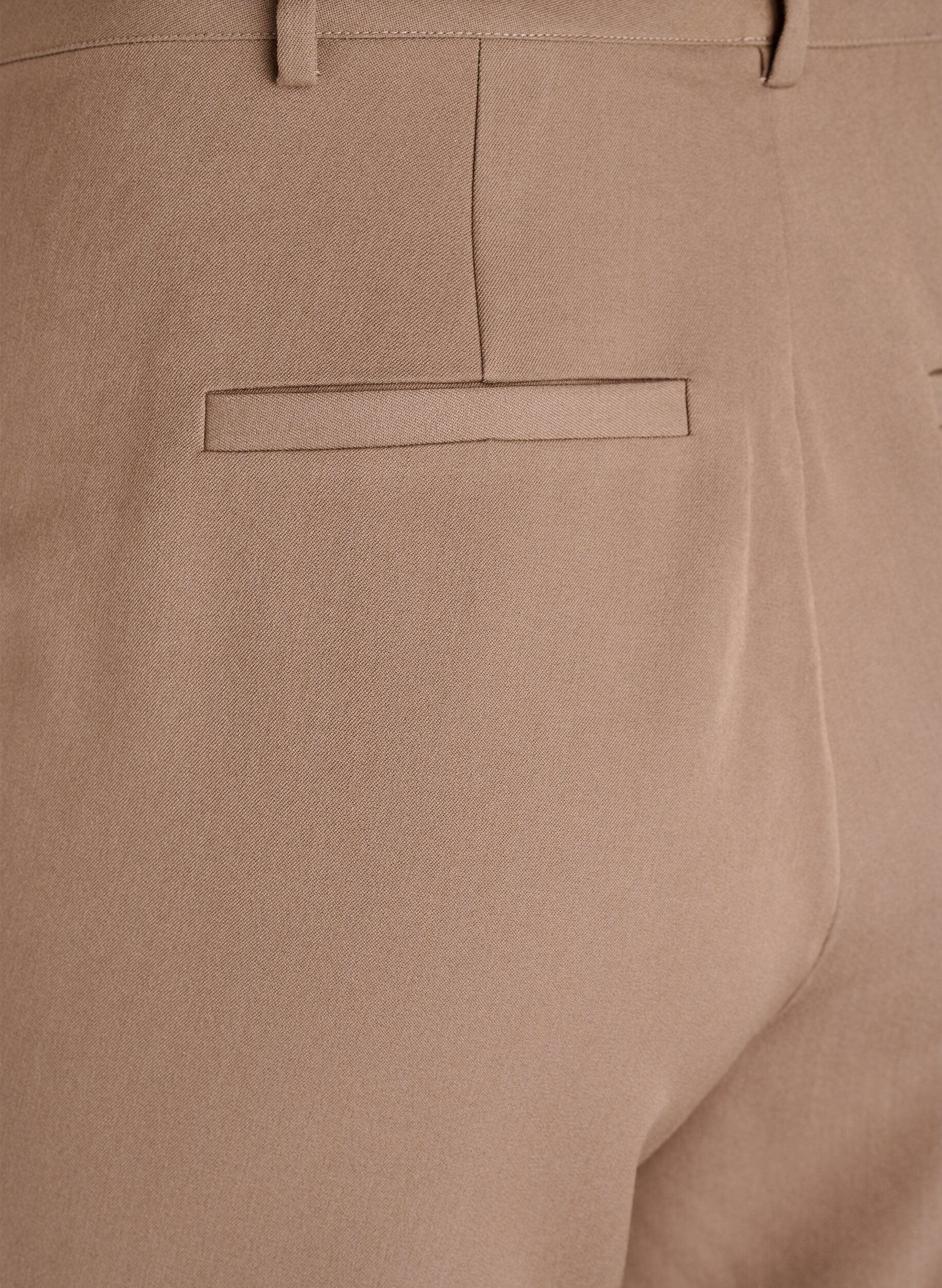 ZizziDressehose mit hohem Bund und geradem Bein, Braun, Packshot image number 3