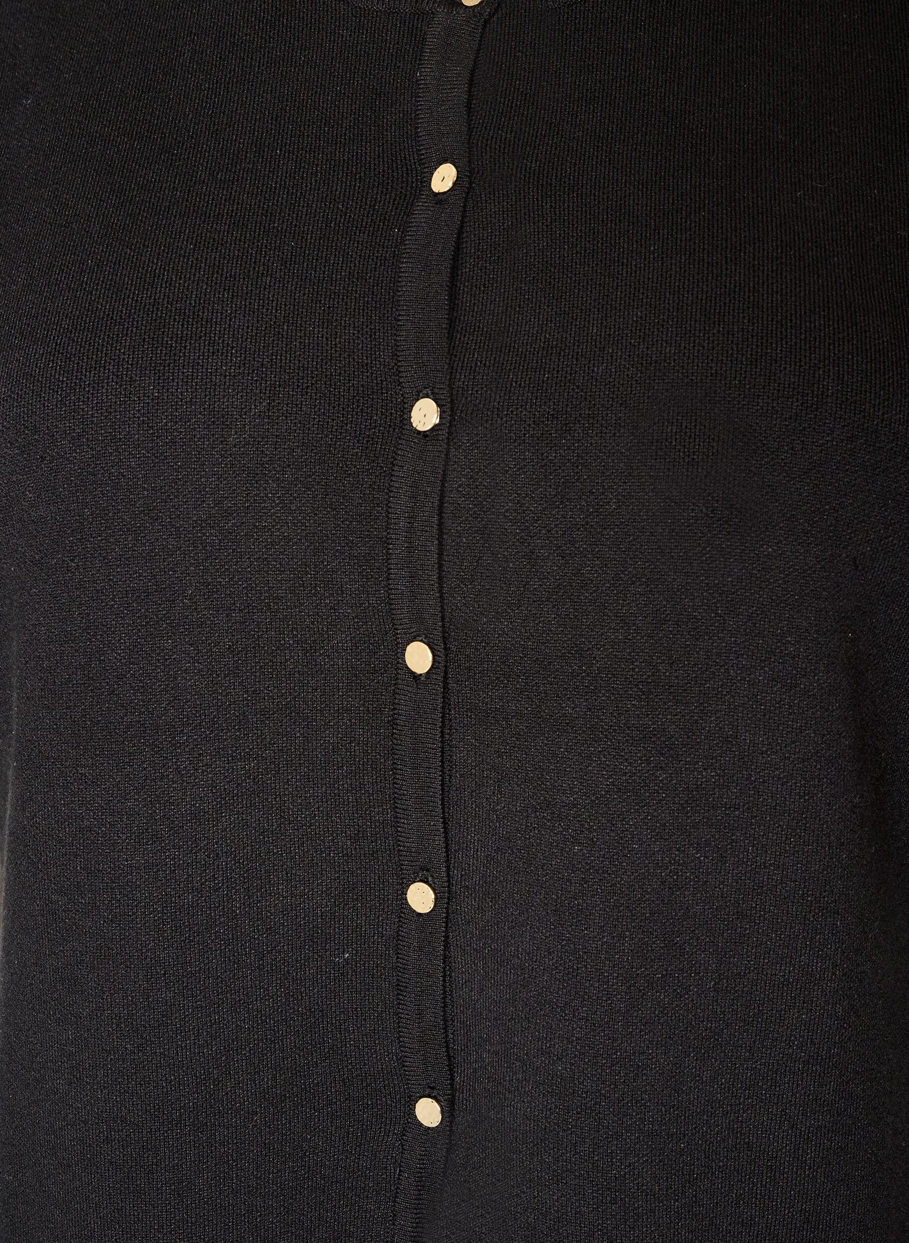 ZizziStrickweste mit Spitzenbesatz, Schwarz, Packshot image number 2