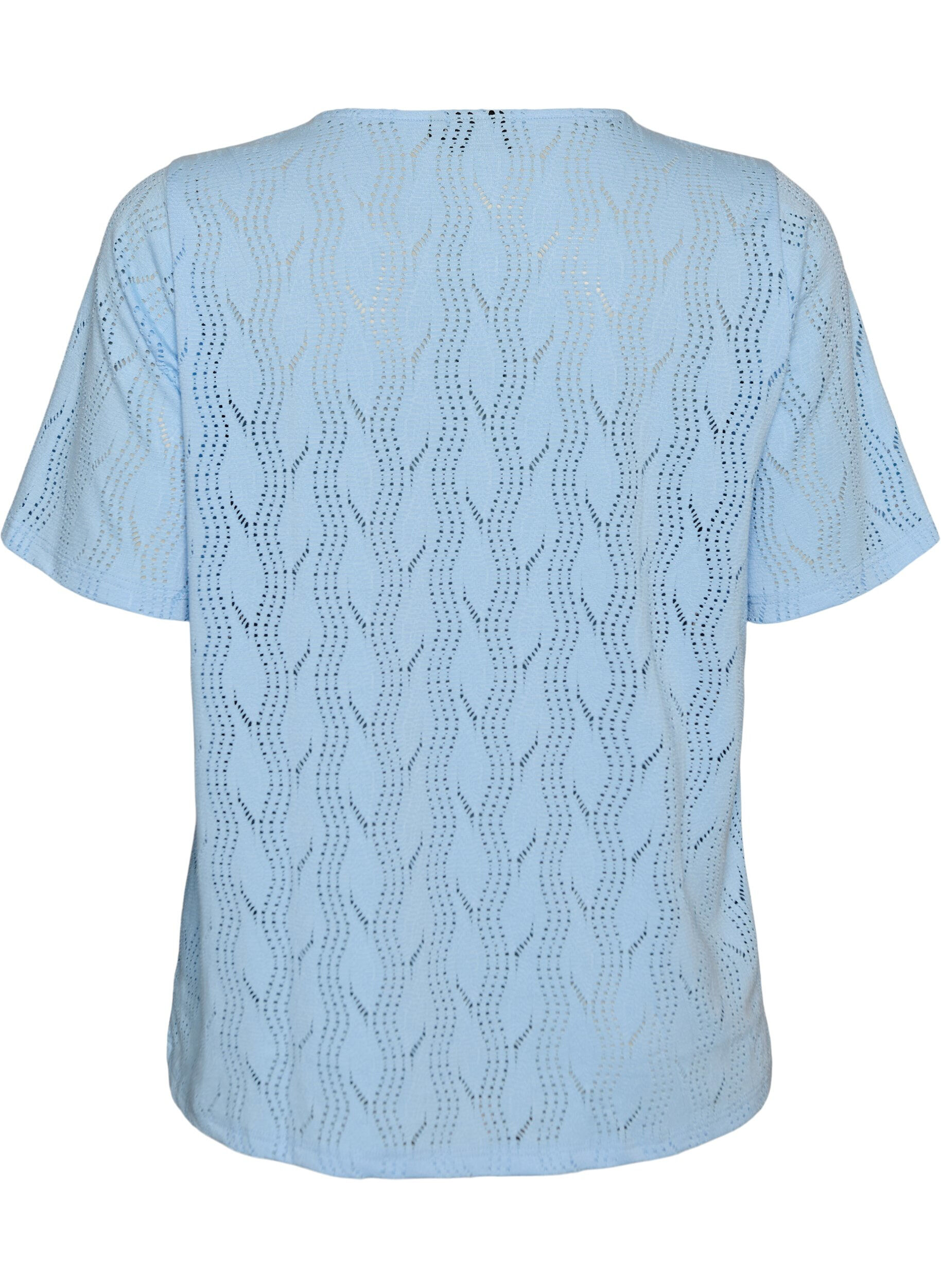 ZizziT-Shirt aus Jersey mit Lochstickerei, Blau, Packshot image number 1