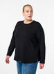 Bluse aus Jersey mit Rundhalsausschnitt, Schwarz, Model image number 0