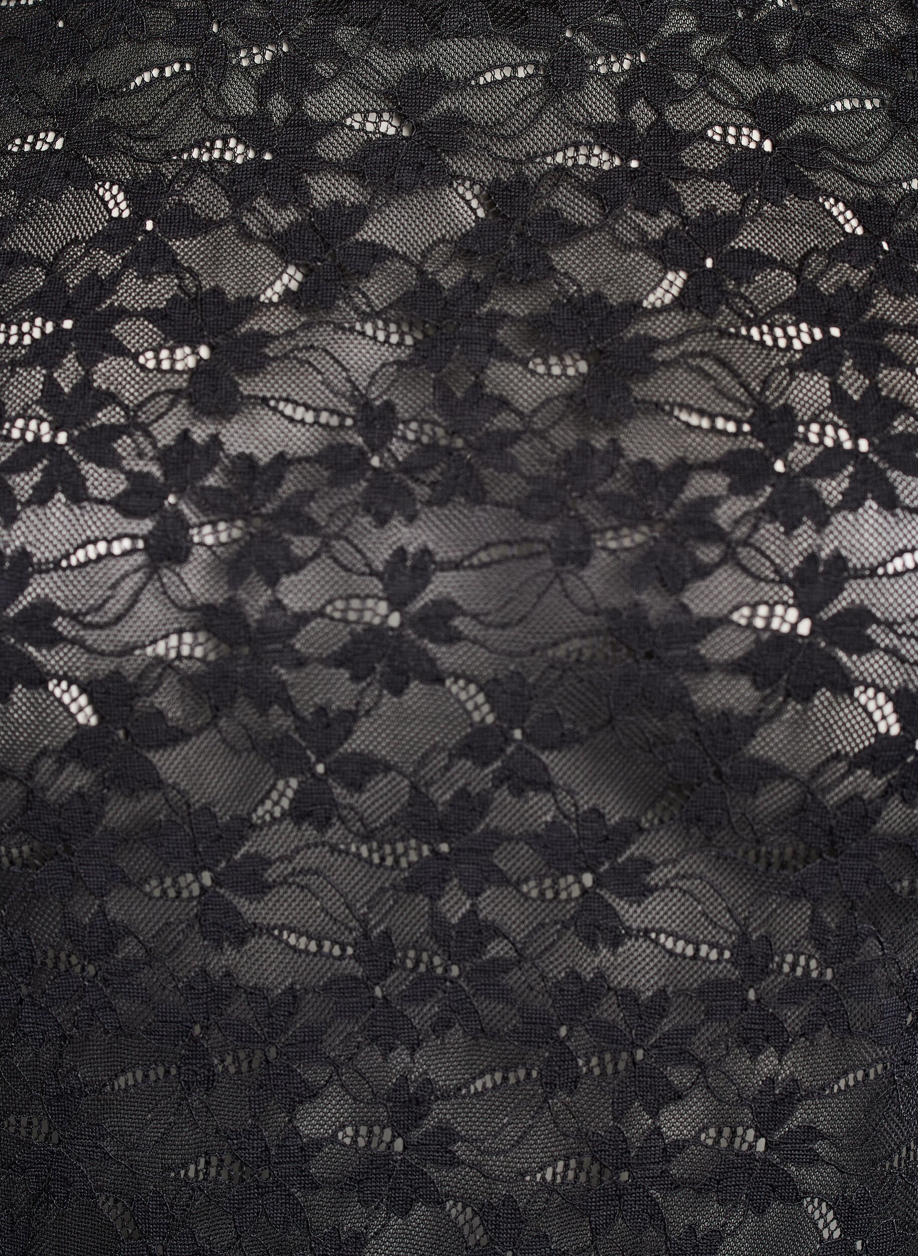 ZizziSpitzenbluse mit Rundhalsausschnitt und Slim Fit, Schwarz, Packshot image number 2