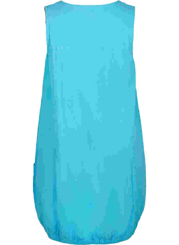 Ärmelloses Kleid aus Baumwolle, River Blue, Packshot image number 1