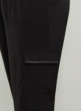 Lockere Hose mit großen Taschen, Black, Model image number 1