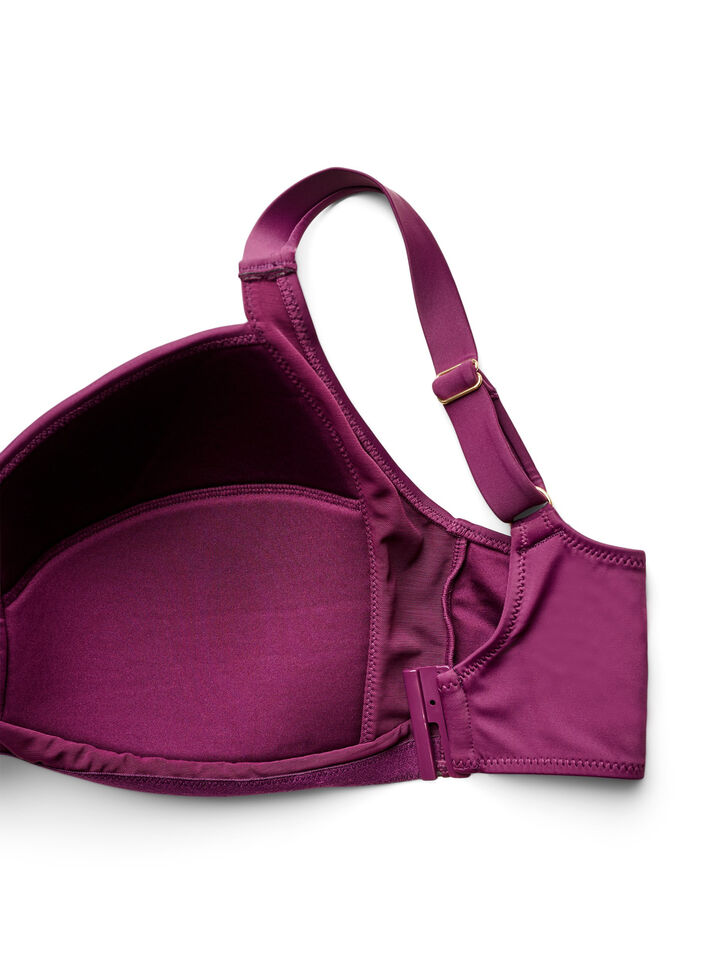 Gepolstertes Bikini Top mit Ringdetail, Lila, Packshot image number 3