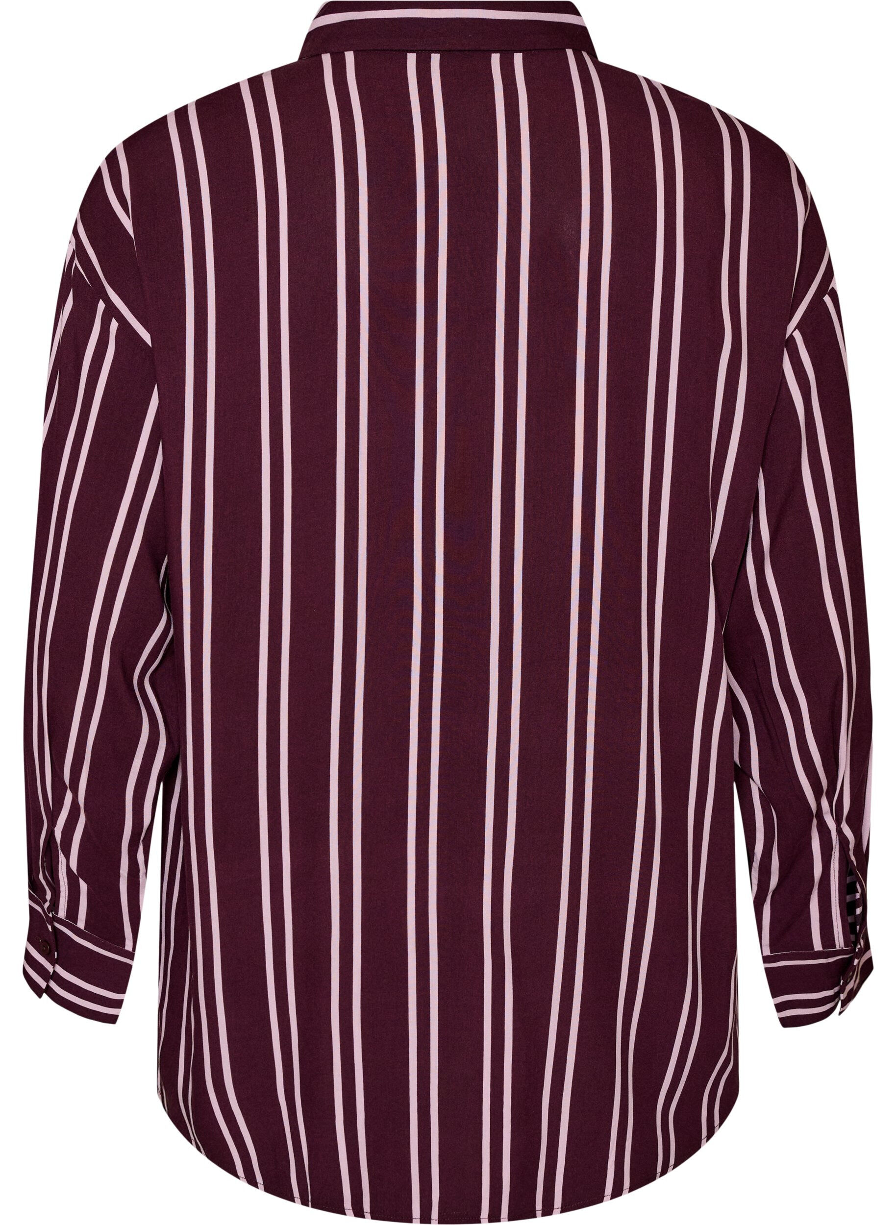 ZizziGestreiftes Nachthemd, Dunkles Bordeaux, Packshot image number 1