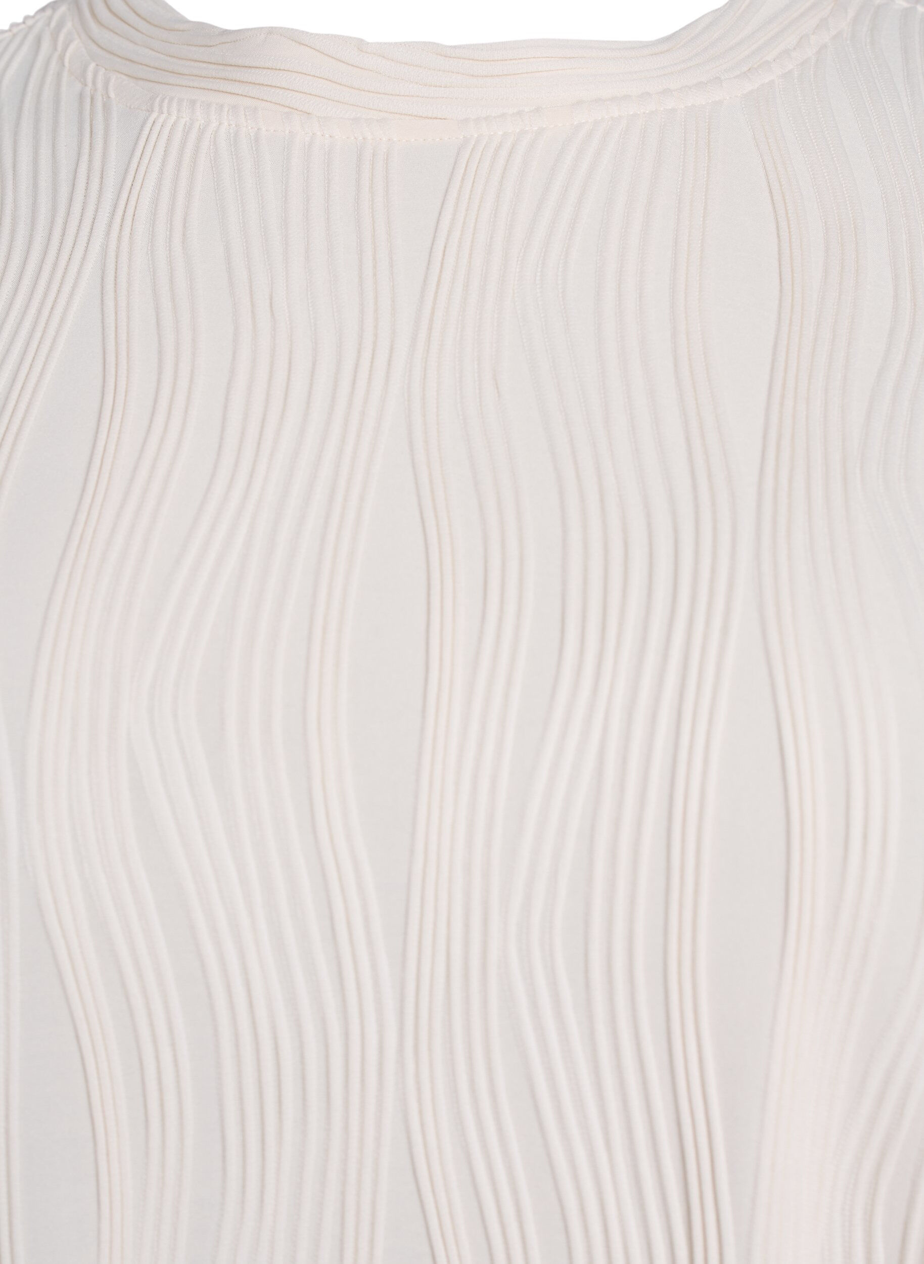 ZizziBluse mit kurzen &Auml;rmeln und einer welligen Struktur, Beige, Packshot image number 2