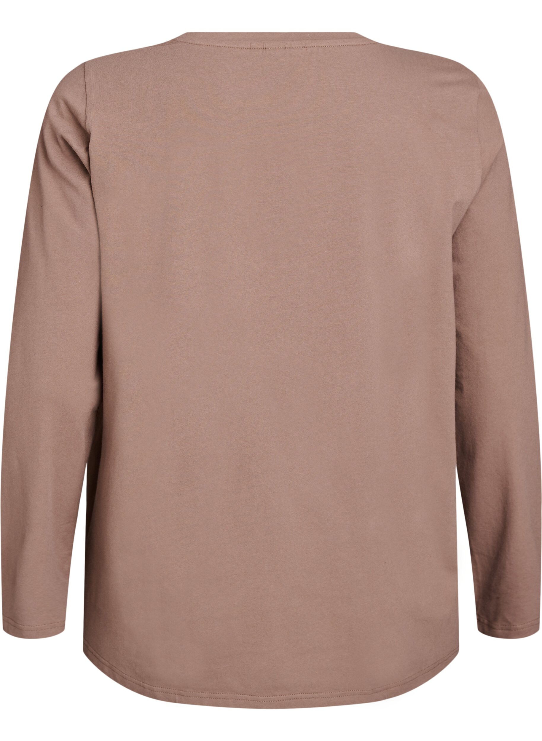 ZizziBasic Bluse aus Jersey mit langen &Auml;rmeln, Braun, Packshot image number 1