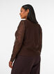Bluse aus Mesh mit Blumen und Pailletten, Braun, Model image number 2