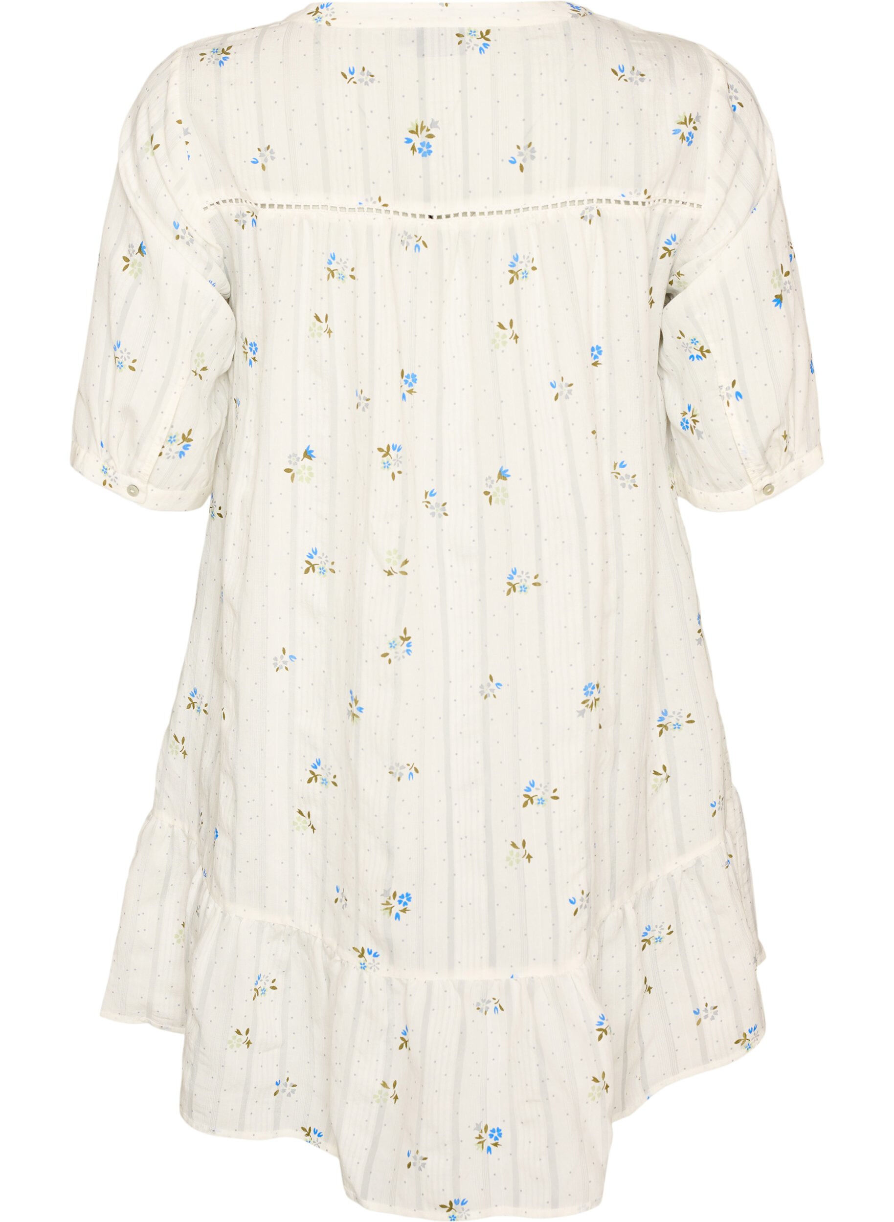 ZizziKurzes Viskosekleid mit Spitzenbesatz und A-Linien-Schnitt, Vanille, Packshot image number 1