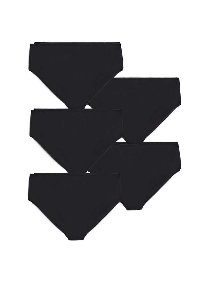 5-pack Bauwollunterhose mit normaler Taille, Schwarz, Packshot image number 1