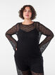 Transparente Bluse aus Spitze mit langen &Auml;rmeln, Schwarz, Model image number 0