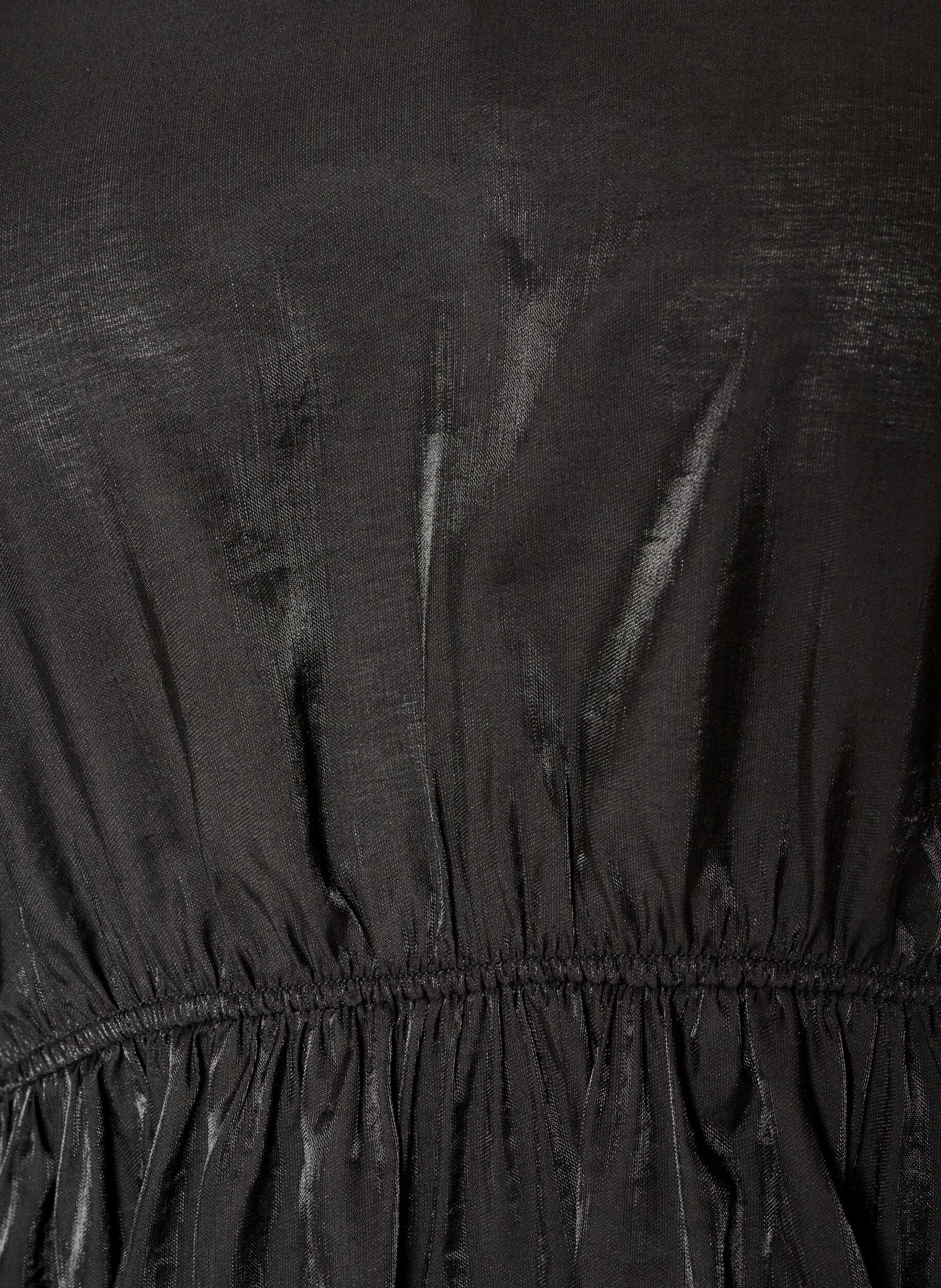 ZizziGl&auml;nzende Bluse aus Viskose mit Peplum-Effekt, Schwarz, Packshot image number 2