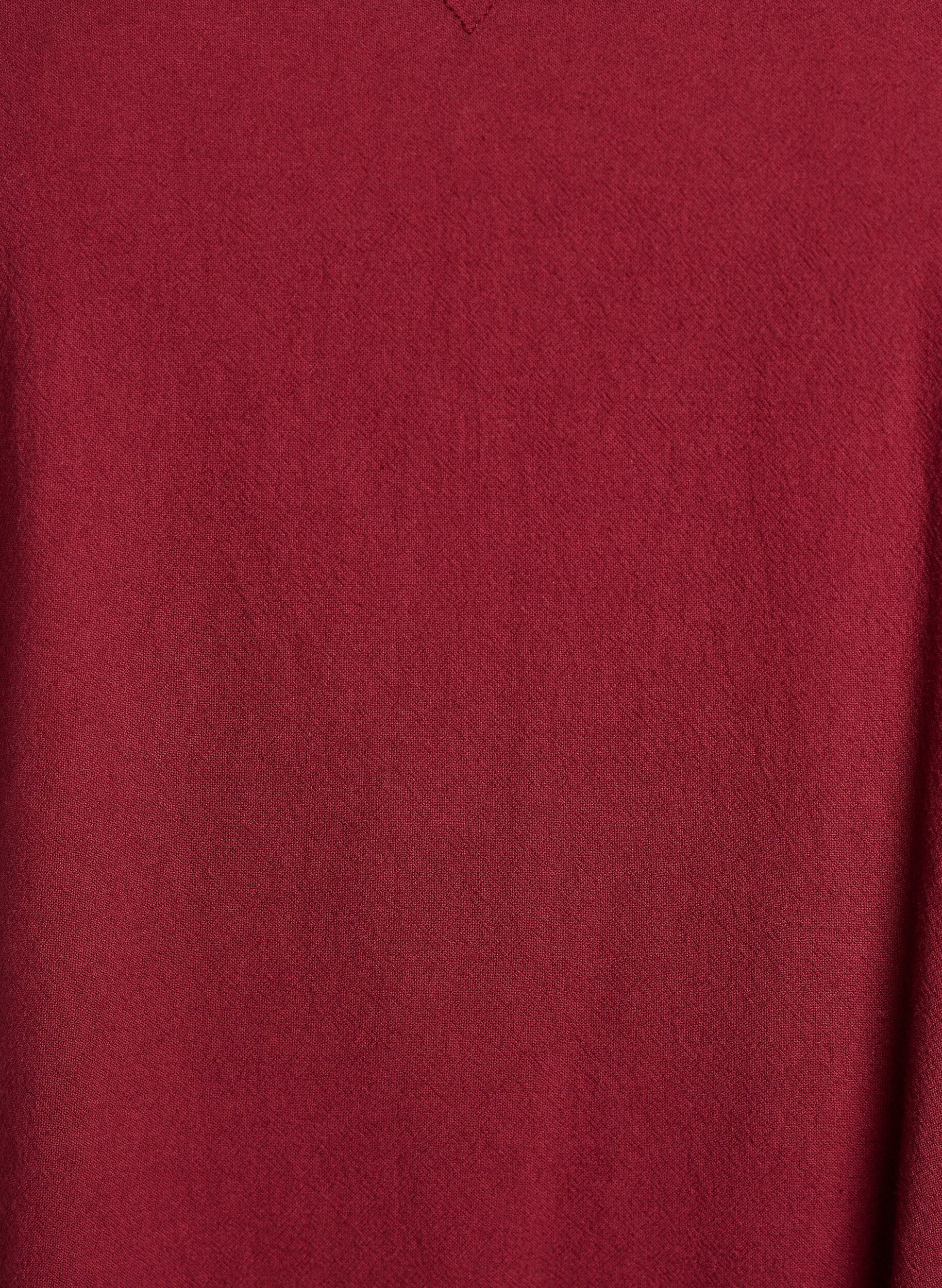 ZizziKurzes Kleid aus Baumwolle mit V-Ausschnitt, Dunkles Bordeaux, Packshot image number 2