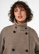 Langer Wollmantel mit hohem Kragen und doppelreihigem Design, Braun, Model image number 3