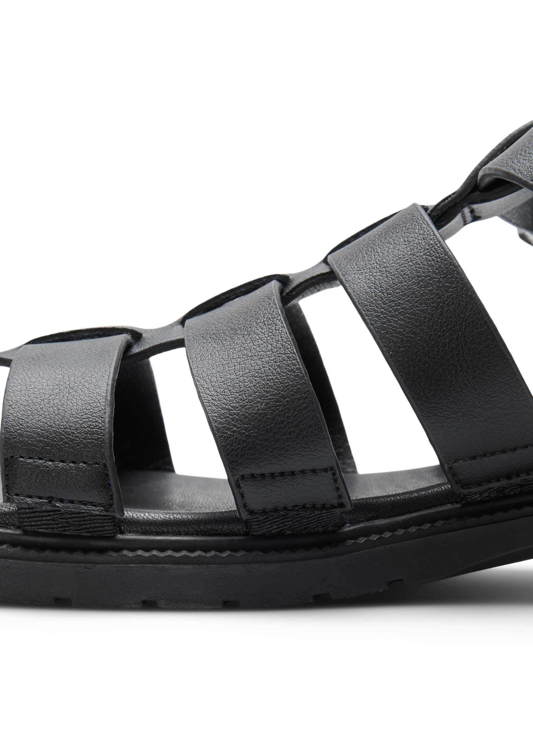ZizziWide Fit Sandalen aus Leder, Schwarz, Model image number 0