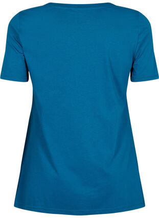T-Shirt aus Baumwolle mit Textdruck, Blue Coral HAPPY, Packshot image number 1