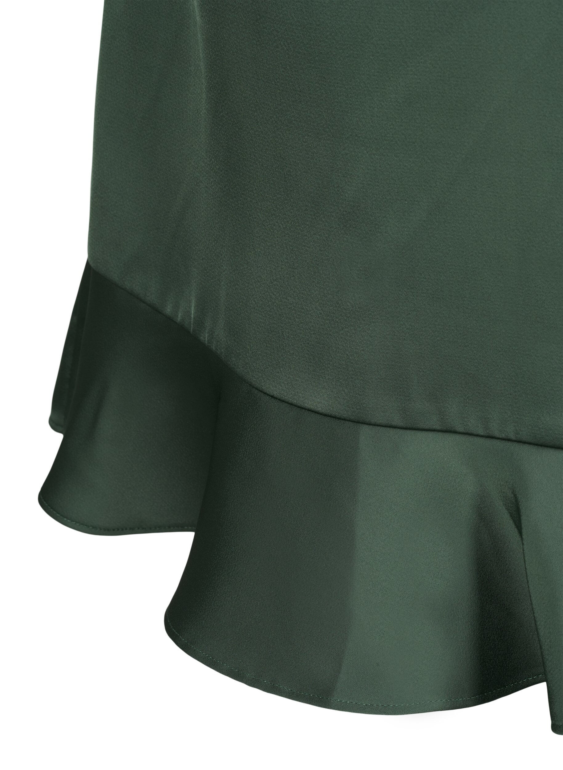 ZizziLang&auml;rmliges Wickelkleid aus Satin, Duck Green, Packshot image number 4