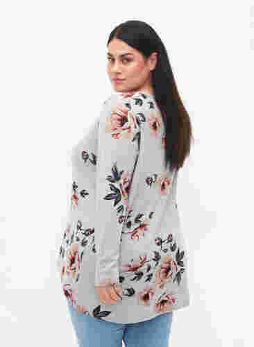 Geblümte Bluse mit langen Ärmeln, LGM w Rose Flower, Model image number 1