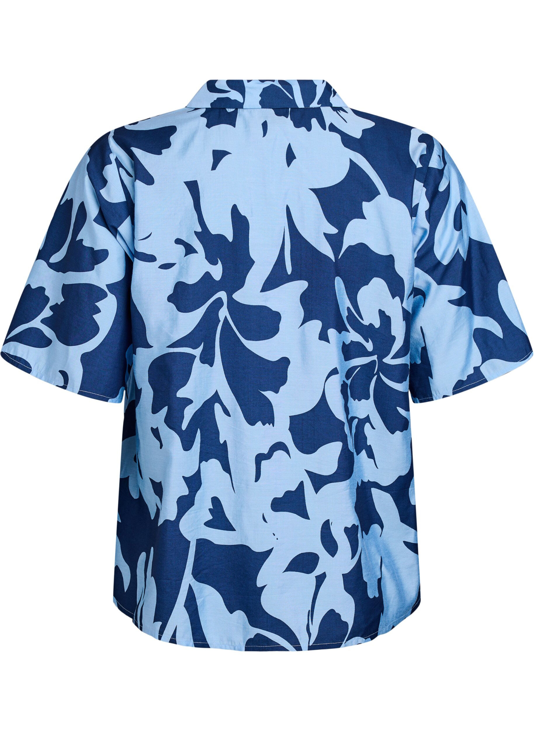 ZizziGebl&uuml;mte Bluse mit V-Ausschnitt, Blau, Packshot image number 1
