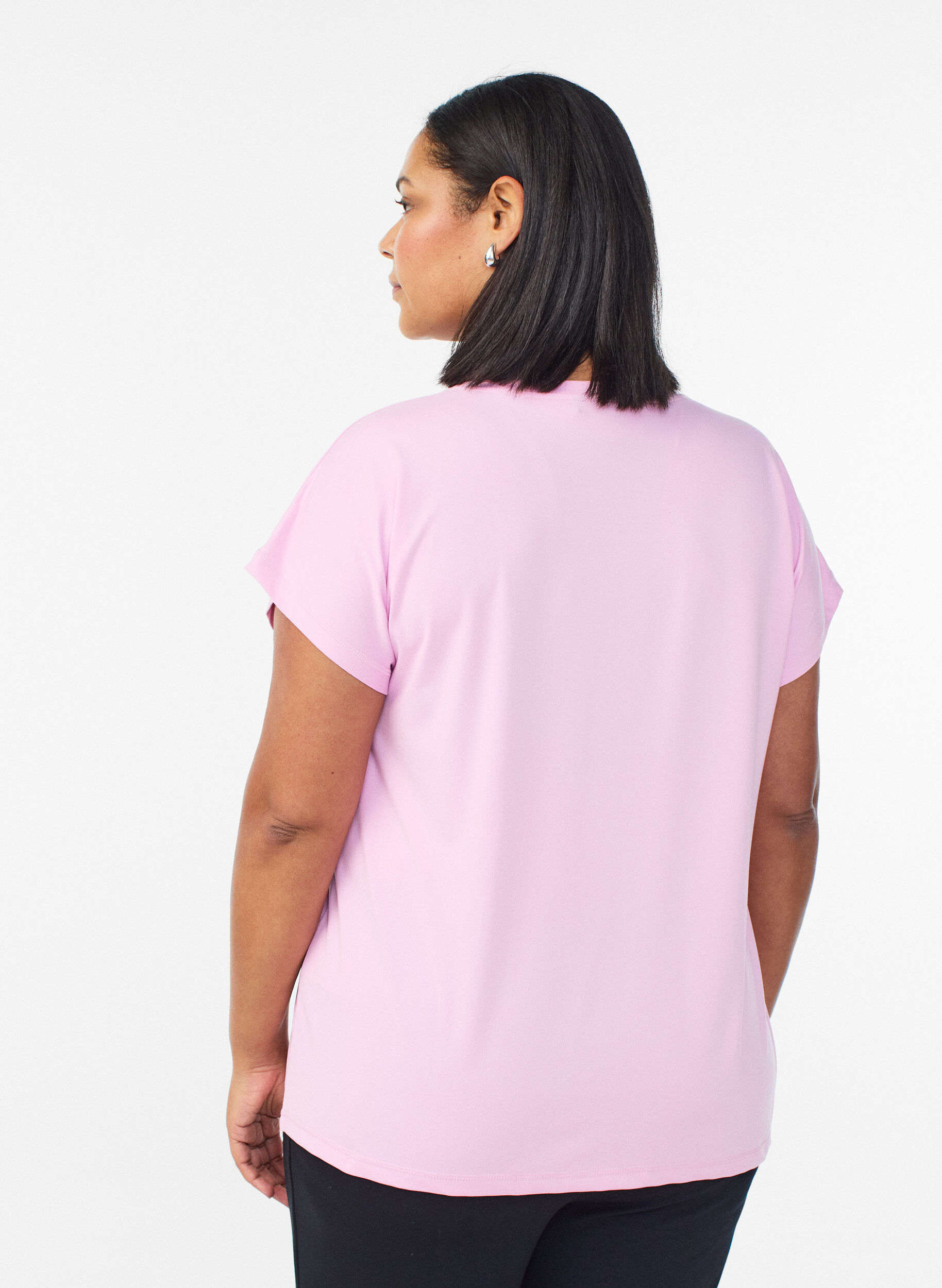ZizziEinfarbiges Trainings-T-Shirt, Pink, Model image number 2