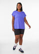 Einfarbiges Trainings-T-Shirt, Blau, Model image number 1