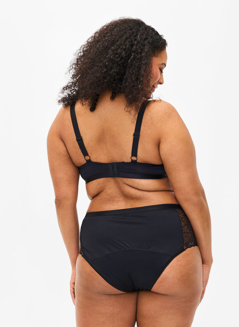 Hipster-Perioden-Slip mit Spitze, Black, Model image number 1