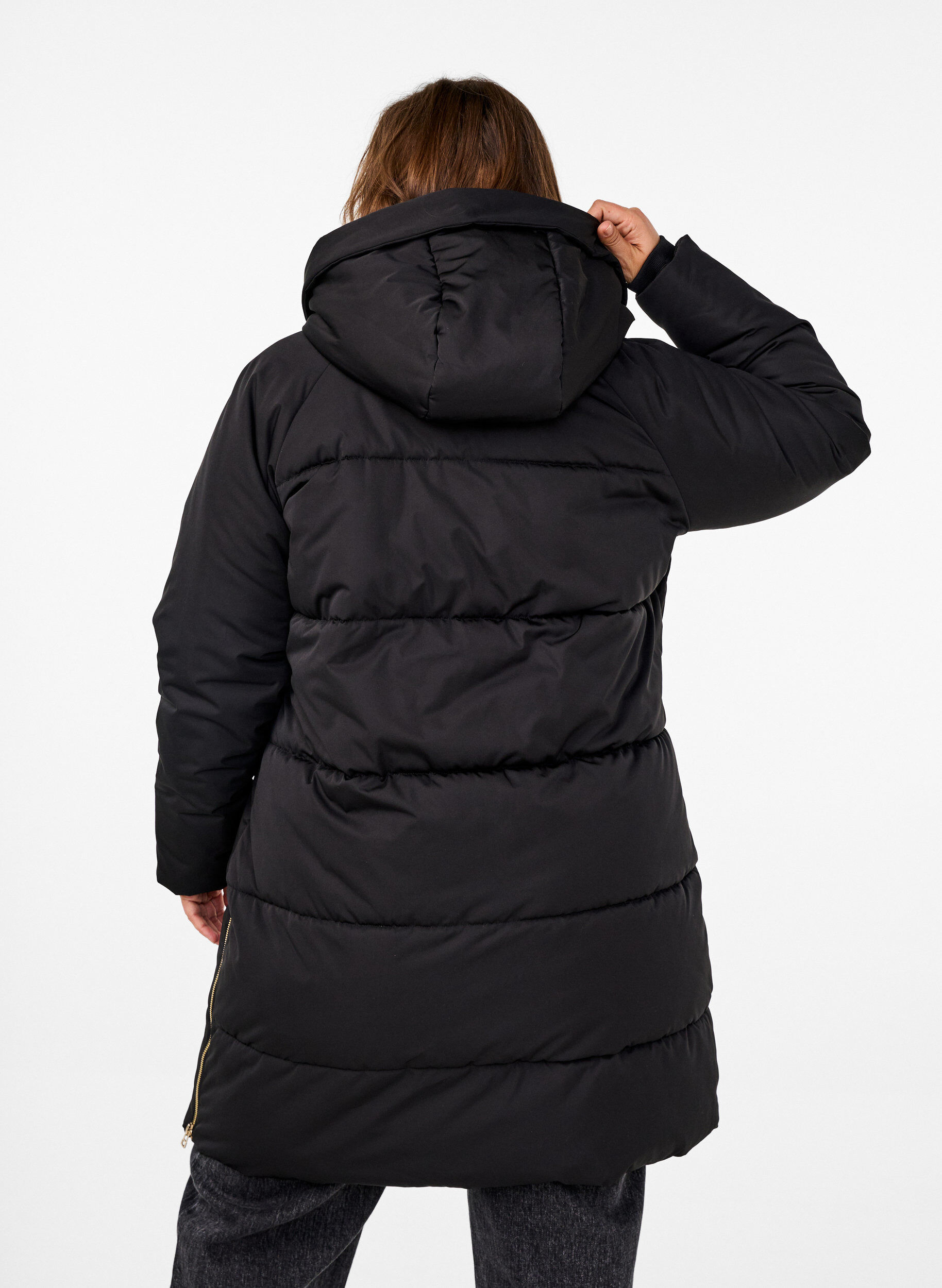 ZizziPufferjacke mit Kapuze, Schwarz, Model image number 2